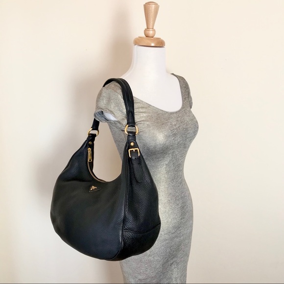 PRADA Black Leather Vitello Daino Large Hobo Bag - Picture 4 of 9